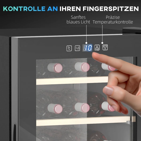 Wijnkoelkast 41 Flessen 91l 5 20℃ Compressor Drankkoelkast Met Glazen Deur, Led Licht Flessenkoelkast Met Touch Screen, Kleine Wijnkast Zwart 5