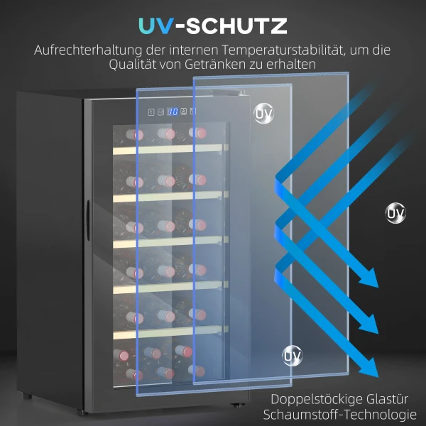 Wijnkoelkast 41 Flessen 91l 5 20℃ Compressor Drankkoelkast Met Glazen Deur, Led Licht Flessenkoelkast Met Touch Screen, Kleine Wijnkast Zwart 9