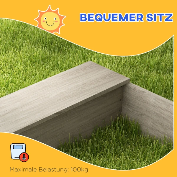 Zandbak Met Houten Keukenelementen, Bodemloos Ontwerp Voor Kinderen Van 3 7 Jaar, Tuin Speelplaats Grijs 154x80x60cm 7