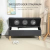 Zitbank Gestoffeerde Bank Met Opbergruimte Bedbank Met Linnenlook Voor Hal Slaapkamer Woonkamer Rubberhout Donkergrijs 110 X 39 X 45 Cm 5