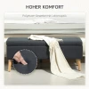 Zitbank Gestoffeerde Bank Met Opbergruimte Bedbank Met Linnenlook Voor Hal Slaapkamer Woonkamer Rubberhout Donkergrijs 110 X 39 X 45 Cm 7