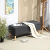 Zitbank Gestoffeerde Bank Met Opbergruimte Bedbank Met Linnenlook Voor Hal Slaapkamer Woonkamer Rubberhout Donkergrijs 110 X 39 X 45 Cm 9