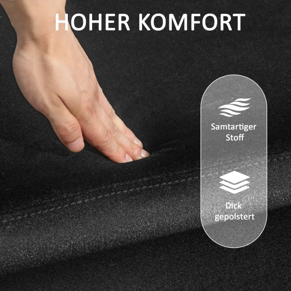 Zitbank, Gestoffeerde Bank Met Opbergruimte, Kistbank, Stof, Metaal, Rubberhout, Schuim, Zwart, 100 X 40 X 42 Cm 6