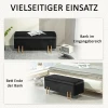 Zitbank, Gestoffeerde Bank Met Opbergruimte, Kistbank, Stof, Metaal, Rubberhout, Schuim, Zwart, 100 X 40 X 42 Cm 7