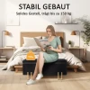 Zitbank, Gestoffeerde Bank Met Opbergruimte, Kistbank, Stof, Metaal, Rubberhout, Schuim, Zwart, 100 X 40 X 42 Cm 8