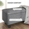 Zitbank Met Opbergruimte, Gestoffeerde Bank Met Linnenlook, Houten Poten, Moderne Bedbank Voor Hal, Slaapkamer, Woonkamer, 138 X 40 X 45 Cm, Donkergrijs 6