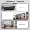 Zitbank Met Opbergruimte, Gestoffeerde Bank Met Linnenlook, Houten Poten, Moderne Bedbank Voor Hal, Slaapkamer, Woonkamer, 138 X 40 X 45 Cm, Donkergrijs 7