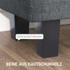Zitbank Met Opbergruimte, Gestoffeerde Bank Met Linnenlook, Houten Poten, Moderne Bedbank Voor Hal, Slaapkamer, Woonkamer, 138 X 40 X 45 Cm, Donkergrijs 8