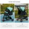 2 In 1 Hondenwagen Hondenbuggy Met Regenbescherming Inklapbaar Voor Honden & Katten Tot 10 Kg Kattenbuggy Met Kussen Netvensters Deuren Opbergmand Kattenwagen Buggy Groen 7