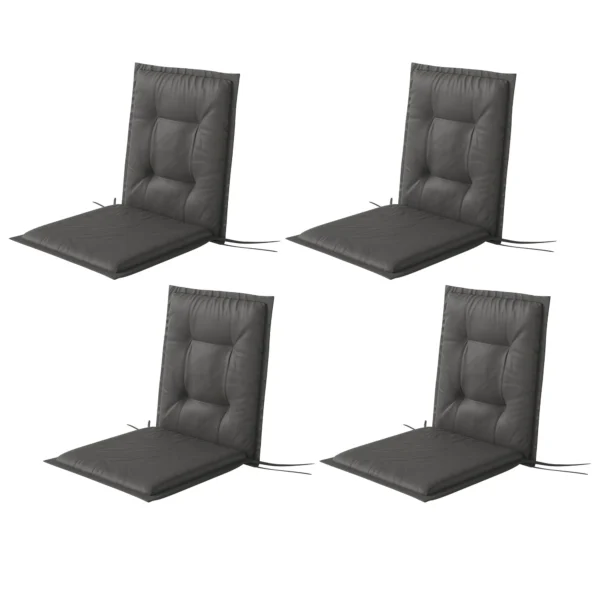 4 Delige Set Zitkussens 108 X 50 X 5 Cm Stoelkussens Met Banden, Outdoor Indoor Zitkussen, Zitkussen, Bankkussen Voor Tuinmeubelen, Zitstoel, Eetstoel, Donkergrijs 1