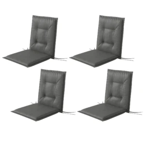 4 Delige Set Zitkussens 108 X 50 X 5 Cm Stoelkussens Met Banden, Outdoor Indoor Zitkussen, Zitkussen, Bankkussen Voor Tuinmeubelen, Zitstoel, Eetstoel, Lichtgrijs 1