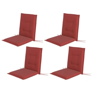 4 Delige Set Zitkussens 108 X 50 X 5 Cm Stoelkussens Met Banden, Outdoor Indoor Zitkussen, Zitkussen, Bankkussen Voor Tuinmeubelen, Zitstoel, Eetstoel, Wijnrood 1