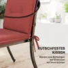 4 Delige Set Zitkussens 108 X 50 X 5 Cm Stoelkussens Met Banden, Outdoor Indoor Zitkussen, Zitkussen, Bankkussen Voor Tuinmeubelen, Zitstoel, Eetstoel, Wijnrood 7