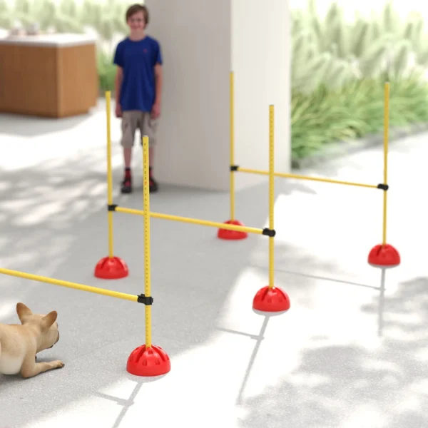 Agility Set Honden 5 Delig Vulbaar Agility Uitrusting Voor Hondentraining Steekhindernisset Met In Hoogte Verstelbare Hindernissen Draagtas Trainingsaccessoires Coördinatietraining Voor Spellen Training 10