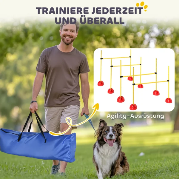 Agility Set Honden 5 Delig Vulbaar Agility Uitrusting Voor Hondentraining Steekhindernisset Met In Hoogte Verstelbare Hindernissen Draagtas Trainingsaccessoires Coördinatietraining Voor Spellen Training 7