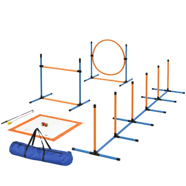 Agility Set Honden 9 Delig Agility Uitrusting Voor Hondentraining Steekhindernisset Met Slalomstokken Springhoepel 2 Ballen In Hoogte Verstelbare Hindernissen Coördinatietraining Voor Spelletjes Training 1