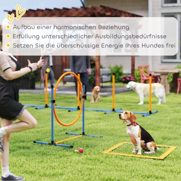 Agility Set Honden 9 Delig Agility Uitrusting Voor Hondentraining Steekhindernisset Met Slalomstokken Springhoepel 2 Ballen In Hoogte Verstelbare Hindernissen Coördinatietraining Voor Spelletjes Training 6