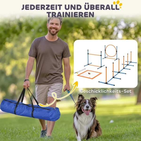 Agility Set Honden 9 Delig Agility Uitrusting Voor Hondentraining Steekhindernisset Met Slalomstokken Springhoepel 2 Ballen In Hoogte Verstelbare Hindernissen Coördinatietraining Voor Spelletjes Training 7