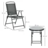 Bistro Set 3 Delig Van Metaal Weerbestendig Tuinmeubel Set Met Opvouwbare Glazen Tafel Tuinstoelen Outdoor Balkonmeubel Set Zitgroep Balkonset Tuinset Donkergrijs 4