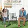 Bistro Set 3 Delig Van Metaal Weerbestendig Tuinmeubel Set Met Opvouwbare Glazen Tafel Tuinstoelen Outdoor Balkonmeubel Set Zitgroep Balkonset Tuinset Donkergrijs 6