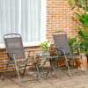 Bistro Set 3 Delig Van Metaal Weerbestendig Tuinmeubelset Met Inklapbare Glazen Tafel Tuinstoelen Outdoor Balkonmeubelset Zitgroep Balkonset Tuinset Bruin 2