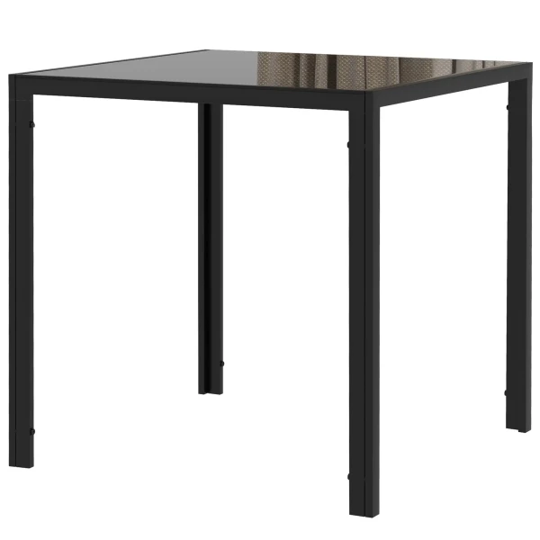 Eettafel Vierkante Keukentafel Voor 4 Personen, Eetkamertafel Van Gehard Glas, Tot 80 Kg Belastbaar, Voor Keuken, Eetkamer, 75 X 75 X 75 Cm, Zwart 1