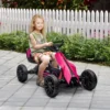 Gokart Trapauto Met Handrem, Verstelbare Stoel, Voor En Achteruitversnelling, Trapvoertuig Kinderrijtuig Kettcar Voor Kinderen 3 8 Jaar Roze 2