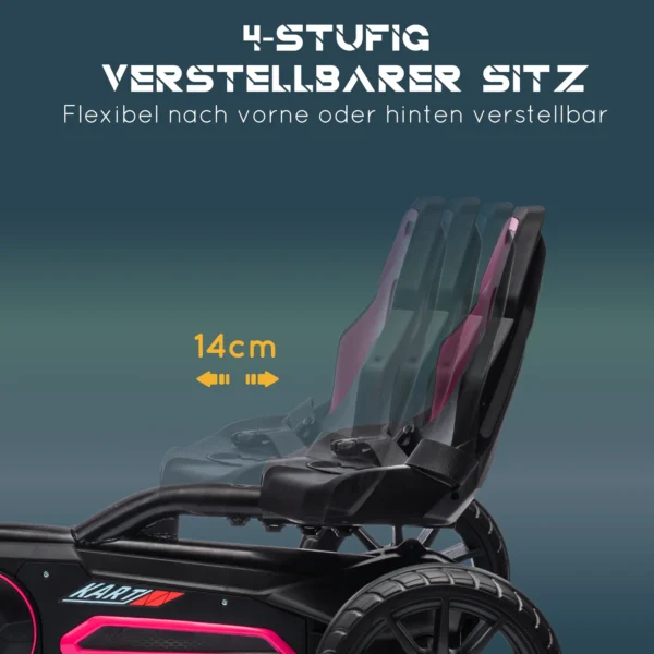 Gokart Trapauto Met Handrem, Verstelbare Stoel, Voor En Achteruitversnelling, Trapvoertuig Kinderrijtuig Kettcar Voor Kinderen 3 8 Jaar Roze 5
