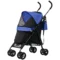 Hondenwagen opvouwbare hondenbuggy voor honden & katten tot 4 kg kattenbuggy met netvensters, schouderriem, opbergtas, bekerhouder paraplu kattenwagen donkerblauw 1