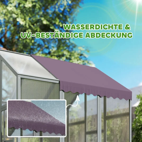 Kippenhok Vrijloopren 1,7x1,8x1,8 M Vrijloop Met Slot Dennenhout Kippenhuis Met Waterdicht, Anti Uv Dak Buiten Pluimveestal Voor Kippenkooi, 6 8 Kippen, Eenden, Konijnen, Grijs 7