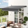 Klemmmarkies Met Handslinger Zonlicht Gelenkarmmarkies Zonnescherm Uv 50+, Balkonmarkies Incl. Wandbevestiging Zonnescherm 300 Cm Breed Voor Terras Balkon Veranda, Grijs 10