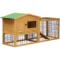Konijnenhok 2 Niveaus Konijnenhok Van Sparrenhout Winterbestendig Dubbeldeks Huis Met Vrijloop Ren Helling 150x52x68 Cm Konijnenkooi Outdoor Kleindierhok Voor Konijnen Cavia's Geel 1
