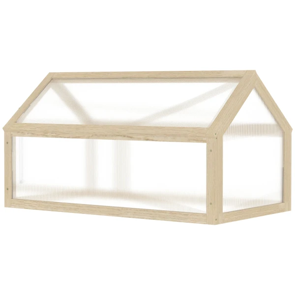 Kweekbak Van Hout, Mini Broeikas 90 X 52 X 49,5 Cm, Broeikas Met Deksel, Lichtdoorlatende Kweekbak, Winterbestendige Verhoogde Tuinbed Voor Tuin, Balkon, Natuurhout 1