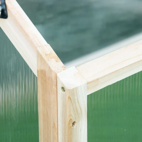 Kweekbak Van Hout, Mini Broeikas 90 X 52 X 49,5 Cm, Broeikas Met Deksel, Lichtdoorlatende Kweekbak, Winterbestendige Verhoogde Tuinbed Voor Tuin, Balkon, Natuurhout 8