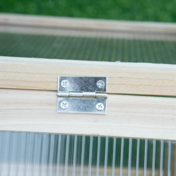 Kweekbak Van Hout, Mini Broeikas 90 X 52 X 49,5 Cm, Broeikas Met Deksel, Lichtdoorlatende Kweekbak, Winterbestendige Verhoogde Tuinbed Voor Tuin, Balkon, Natuurhout 9