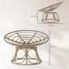 Papasans Stoel Rattan 360° Draaibaar Mandstoel Met Zitkussen Diameter 120 Cm Ronde Outdoor Rattanstoel Draaistoel Loungestoel Ligstoel Voor Woonkamer Tuin Balkon Lichtgrijs 4