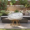 Papasans Stoel Rattan 360° Draaibaar Mandstoel Met Zitkussen Diameter 120 Cm Ronde Outdoor Rattanstoel Draaistoel Loungestoel Ligstoel Voor Woonkamer Tuin Balkon Lichtgrijs 5