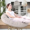 Papasans Stoel Rattan 360° Draaibaar Mandstoel Met Zitkussen Diameter 120 Cm Ronde Outdoor Rattanstoel Draaistoel Loungestoel Ligstoel Voor Woonkamer Tuin Balkon Lichtgrijs 6