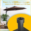 Parasolvoet Tot 21kg Vulbaar, Parasolstandaard Met Wielen, Vierkante Parasolhouder, Parasolgewicht, Standaard Voor Parasol 24 38mm Buisdiameter, Voor Balkon, Terras, Zwart 5