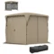Paviljoen Zeshoekig Ca. 3,5x3m Pop Up Vouwpaviljoen Met Afneembaar Dak Uv 30+ Opvouwbaar Waterdicht Feesttent Tuintent Met 5 Zijpanelen Tuinpaviljoen Voor Camping Tuin Festival, Khaki 1