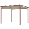 Pergola Ca. 3x3m Tuinpaviljoen Met Magnetisch Pad, Terrasoverkapping Van Aluminium, Tuinpaviljoen Met Verstelbaar Dak, Vrijstaand, Uv Bescherming 30+, Voor Terras En Tuin, Natuurhout 1