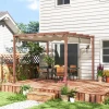 Pergola Ca. 3x3m Tuinpaviljoen Met Magnetisch Pad, Terrasoverkapping Van Aluminium, Tuinpaviljoen Met Verstelbaar Dak, Vrijstaand, Uv Bescherming 30+, Voor Terras En Tuin, Natuurhout 2