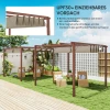 Pergola Ca. 3x3m Tuinpaviljoen Met Magnetisch Pad, Terrasoverkapping Van Aluminium, Tuinpaviljoen Met Verstelbaar Dak, Vrijstaand, Uv Bescherming 30+, Voor Terras En Tuin, Natuurhout 5