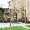 Pergola Ca. 3x3m Tuinpaviljoen Met Magnetisch Pad, Terrasoverkapping Van Aluminium, Tuinpaviljoen Met Verstelbaar Dak, Vrijstaand, Uv Bescherming 30+, Voor Terras En Tuin, Natuurhout 9