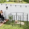 Puppyren 8 Hoekig Puppyuitloop Met 8 Roosterplaten Deur Grondpennen Flexibel Opvouwbaar Beschermzeil Vrijloopren 100cm Hoog Hondenren Voor Hond Kat Puppyhek Voor Binnen Buiten 2