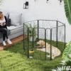 Puppyren Zeshoekig Puppyuitloop Met 6 Roosterplaten Deur Flexibel Opvouwbaar Beschermzeil Vrijloopren 100cm Hoog Hondenren Puppyrooster Voor Hond Kat Looprooster Voor Binnen Buiten 2