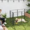 Puppyren Zeshoekig Puppyuitloop Met 6 Roosterplaten Deur Flexibel Opvouwbaar Beschermzeil Vrijloopren 100cm Hoog Hondenren Puppyrooster Voor Hond Kat Looprooster Voor Binnen Buiten 9