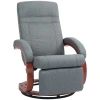 Relaxstoel Tv Stoel Met Ligfunctie, Houten Armleuning, Draaibare Relaxstoel Tv Stoel Met Verstelbare Rugleuning, Ligstoel, Stof, Grijs 1