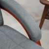 Relaxstoel Tv Stoel Met Ligfunctie, Houten Armleuning, Draaibare Relaxstoel Tv Stoel Met Verstelbare Rugleuning, Ligstoel, Stof, Grijs 9