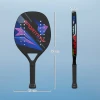 Sportnow Strandbalracket 2 Delige Set Tennissrackets Van Koolstofvezel Strandtennisrackets Met Tas En Antislip Handvat Zwart 4